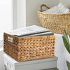 HOMESTEAD Water Hyacinth Storage Baskets, Long Narrow Rectangular Wicker Baskets for Bedroom, Living Room, Bathroom, Shelves - Set of 2
